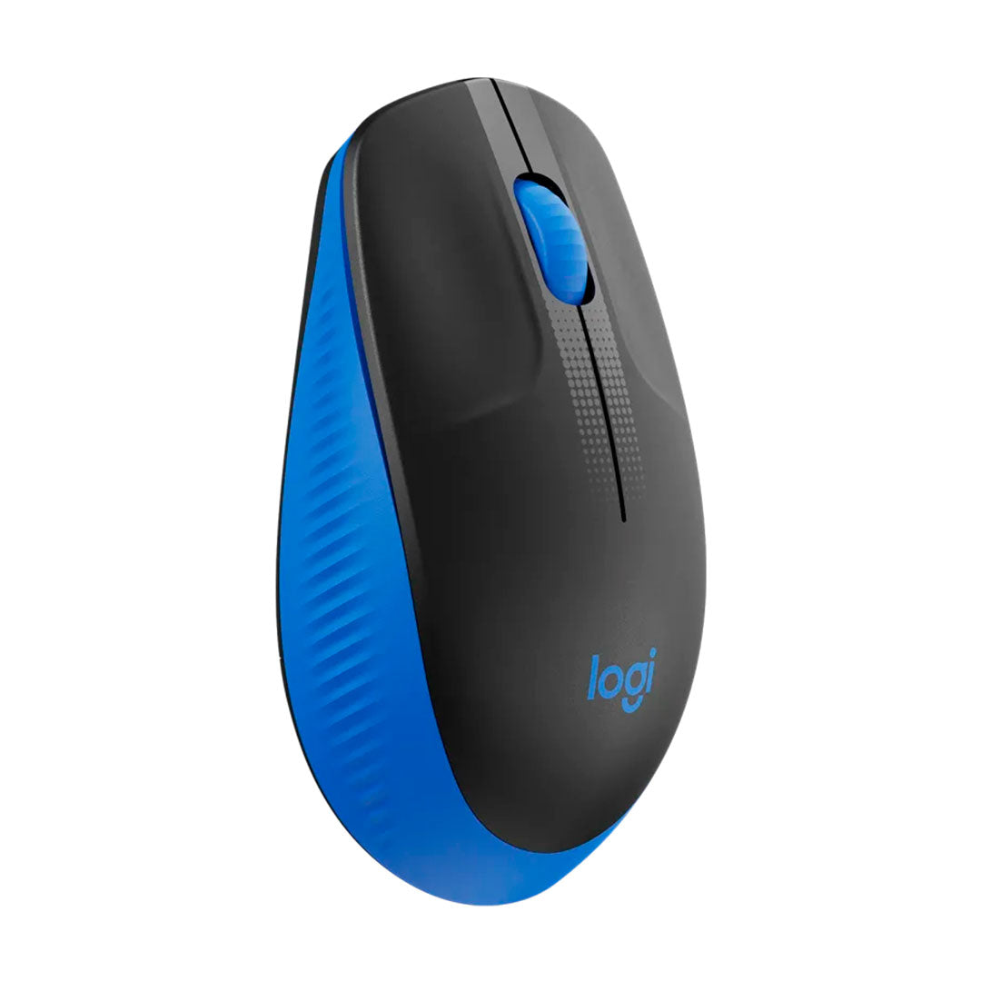 LOGITECH M190 Mouse inalámbrico Negro con Azul, USB, 1000 dpi 910-005903