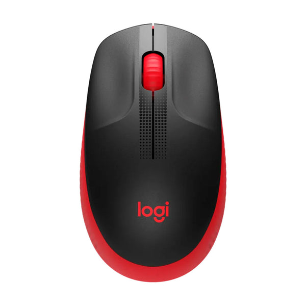 LOGITECH M190 Mouse inalámbrico Negro con Rojo, USB, 1000 dpi, 910-005904