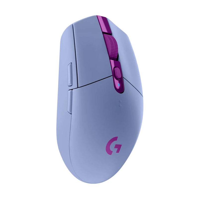 LOGITECH G305 Mouse óptico inalámbrico Lila, GAMING, USB LIGHTSPEED, SENSOR HERO 12000 dpi, 6 botones, 910-006020