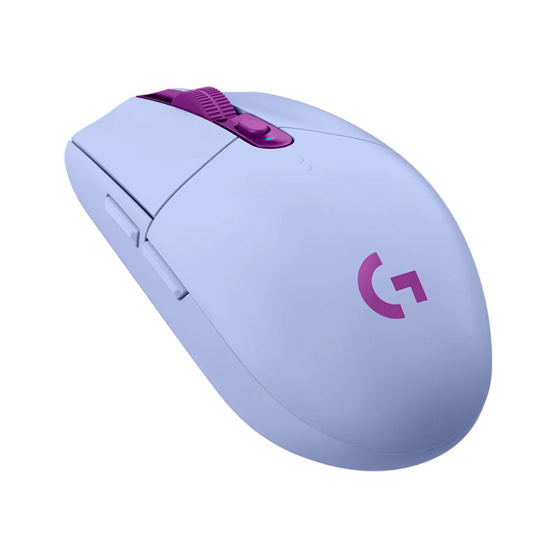 LOGITECH G305 Mouse óptico inalámbrico Lila, GAMING, USB LIGHTSPEED, SENSOR HERO 12000 dpi, 6 botones, 910-006020