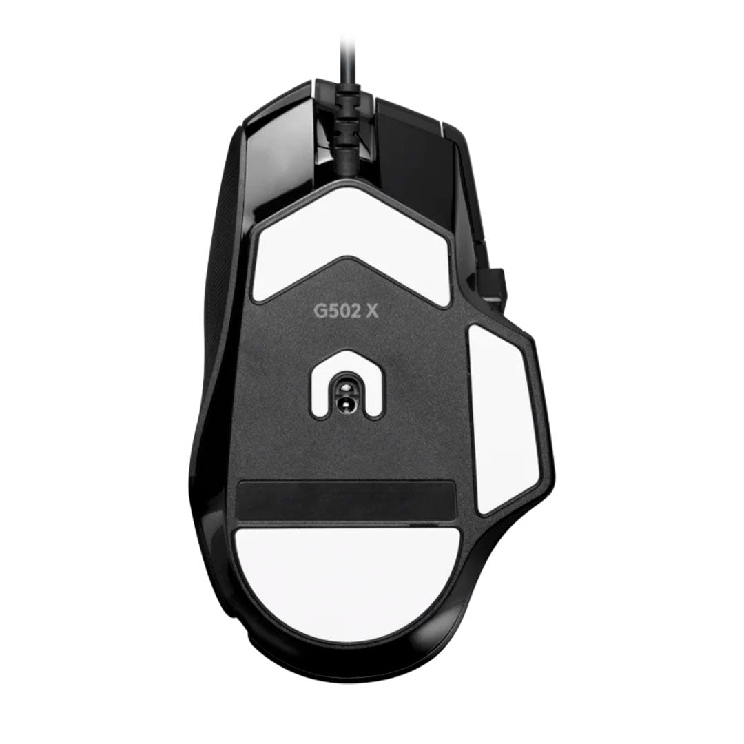 LOGITECH G502 X Mouse Gaming, sensor HERO 25600 dpi, interruptores LIGHTFORCE, Negro, 910-006136