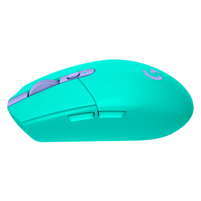 LOGITECH G305 Mouse óptico inalámbrico Menta, GAMING, USB LIGHTSPEED,SENSEOR HERO 12000 dpi, 6 botones, 910-006376