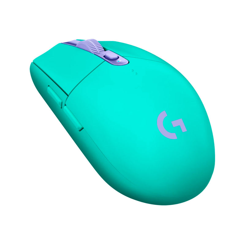 LOGITECH G305 Mouse óptico inalámbrico Menta, GAMING, USB LIGHTSPEED,SENSEOR HERO 12000 dpi, 6 botones, 910-006376