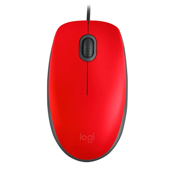 LOGITECH M110 SILENT Mouse óptico Rojo, silencioso, 1000 dpi, 910-006755