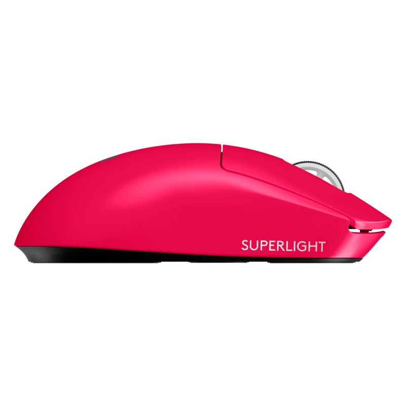 LOGITECH PRO X SUPERLIGHT 2 Mouse óptico inalámbrico Magenta, GAMING,,USB LIGHTSPEED, SENSOR HERO 2 de 44000 dpi, Interruptores híbridos LIGHTFORCE, 910-006795