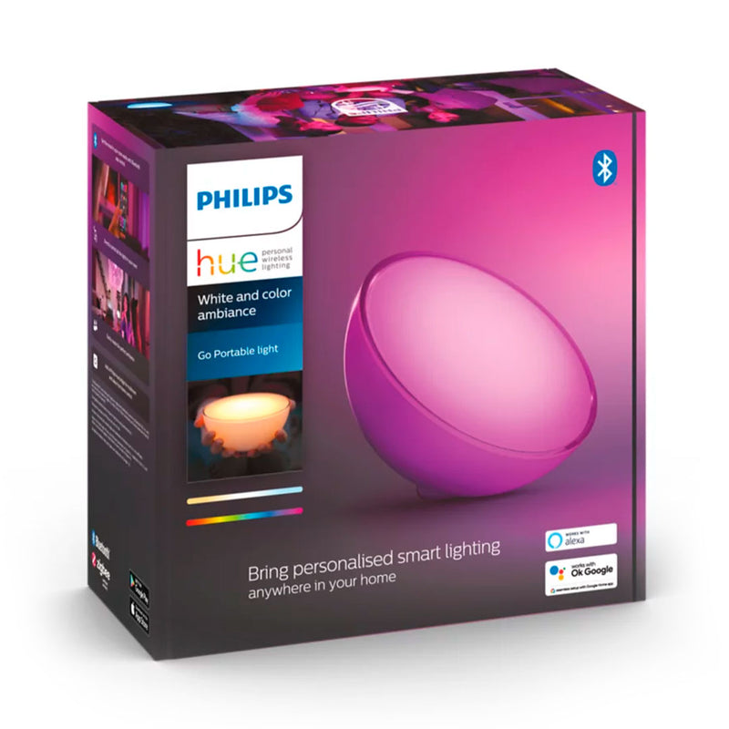 PHILIPS HUE Kit lámpara de mesa Go RGB + Bridge inteligente