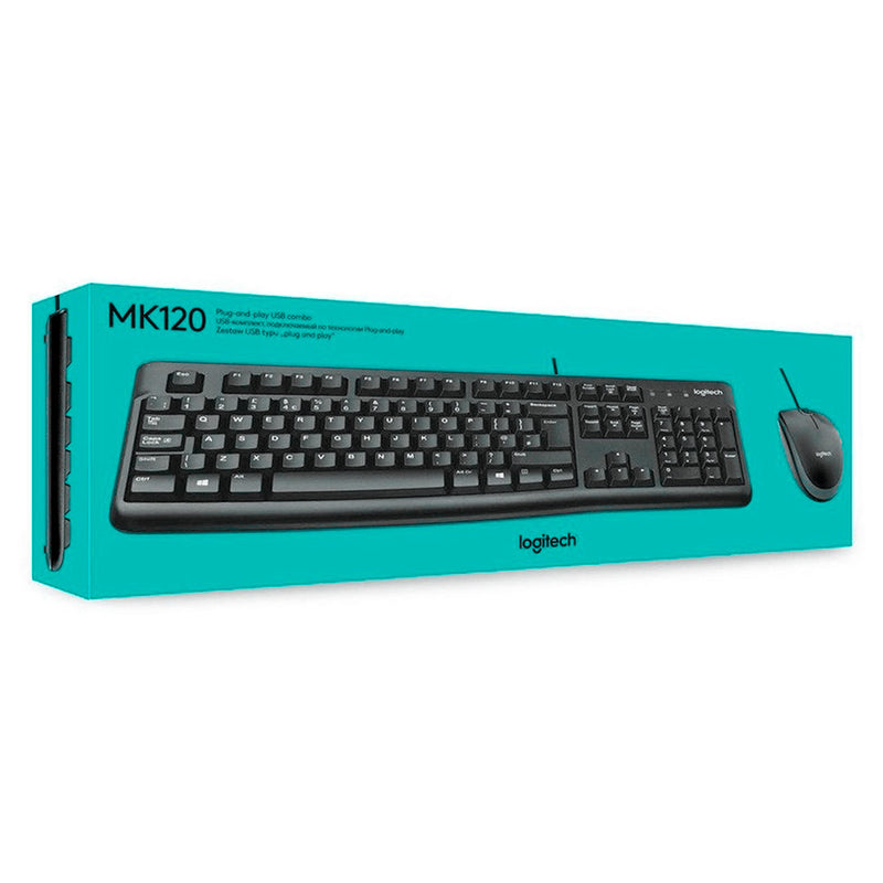 LOGITECH MK120 Kit Teclado y Mouse USB Negro 920-004428