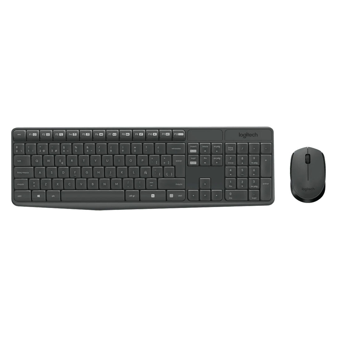 LOGITECH MK235 Kit teclado y mouse inalámbrico, Negro, 920-007901