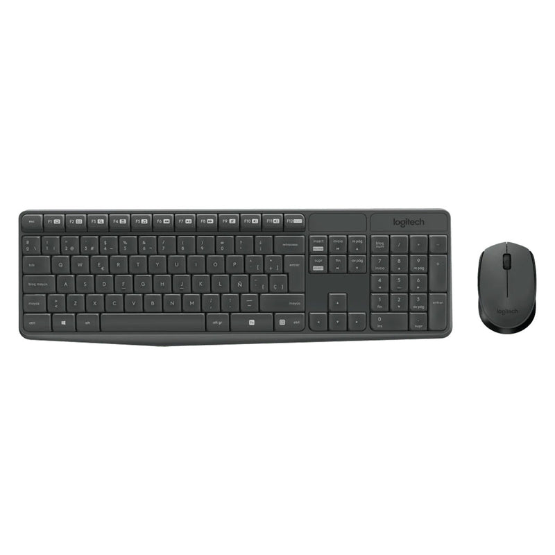 LOGITECH MK235 Kit Teclado y Mouse inalámbrico Receptor USB Negro 2.4GHz 920-007901