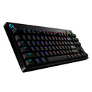 LOGITECH G PRO Teclado mecánico, iluminación RGB LIGHTSYNC, Switch azul, Negro, 920-009388