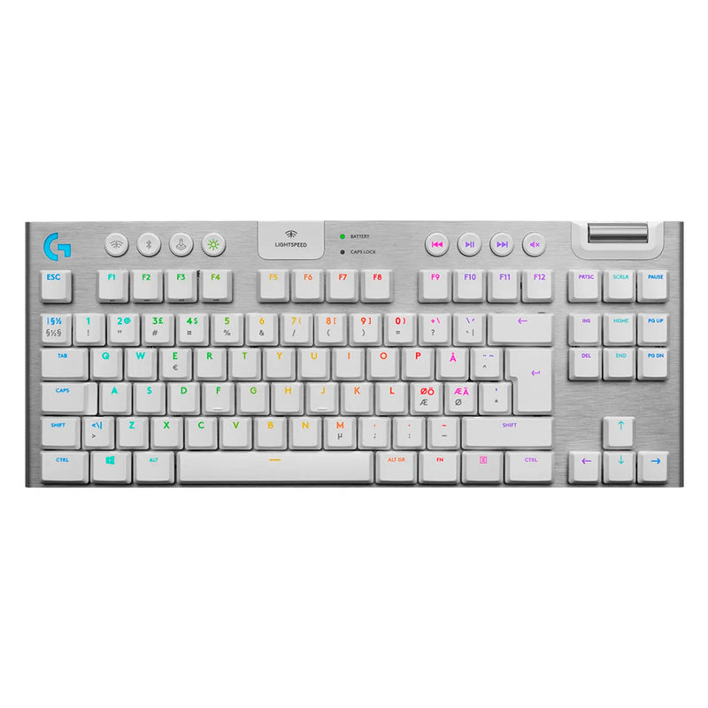 LOGITECH G915 TKL Teclado mecánico inalámbrico LIGHTSPEED, RGB LIGHTSYNC, Blanco, 920-009660