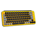 LOGITECH POP KEYS Teclado mecánico inalámbrico Switch Marrón, teclas de emojis personalizables, Amarillo y negro, 920-010713