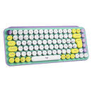 LOGITECH POP KEYS Teclado mecánico inalámbrico Switch Marrón, teclas de emojis personalizables, Lila y verde, 920-010714