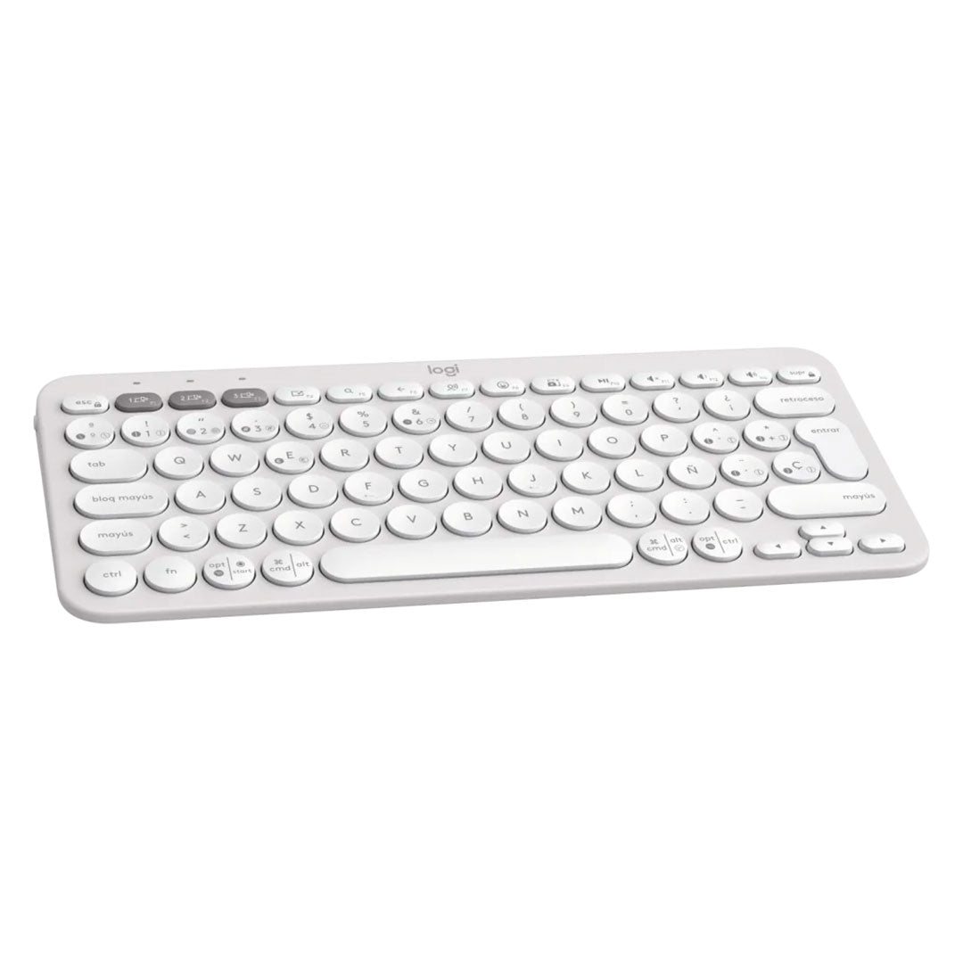 LOGITECH PEBBLE KEYS 2 K380S Teclado Bluetooth con teclas personalizables, Blanco, 920-011784