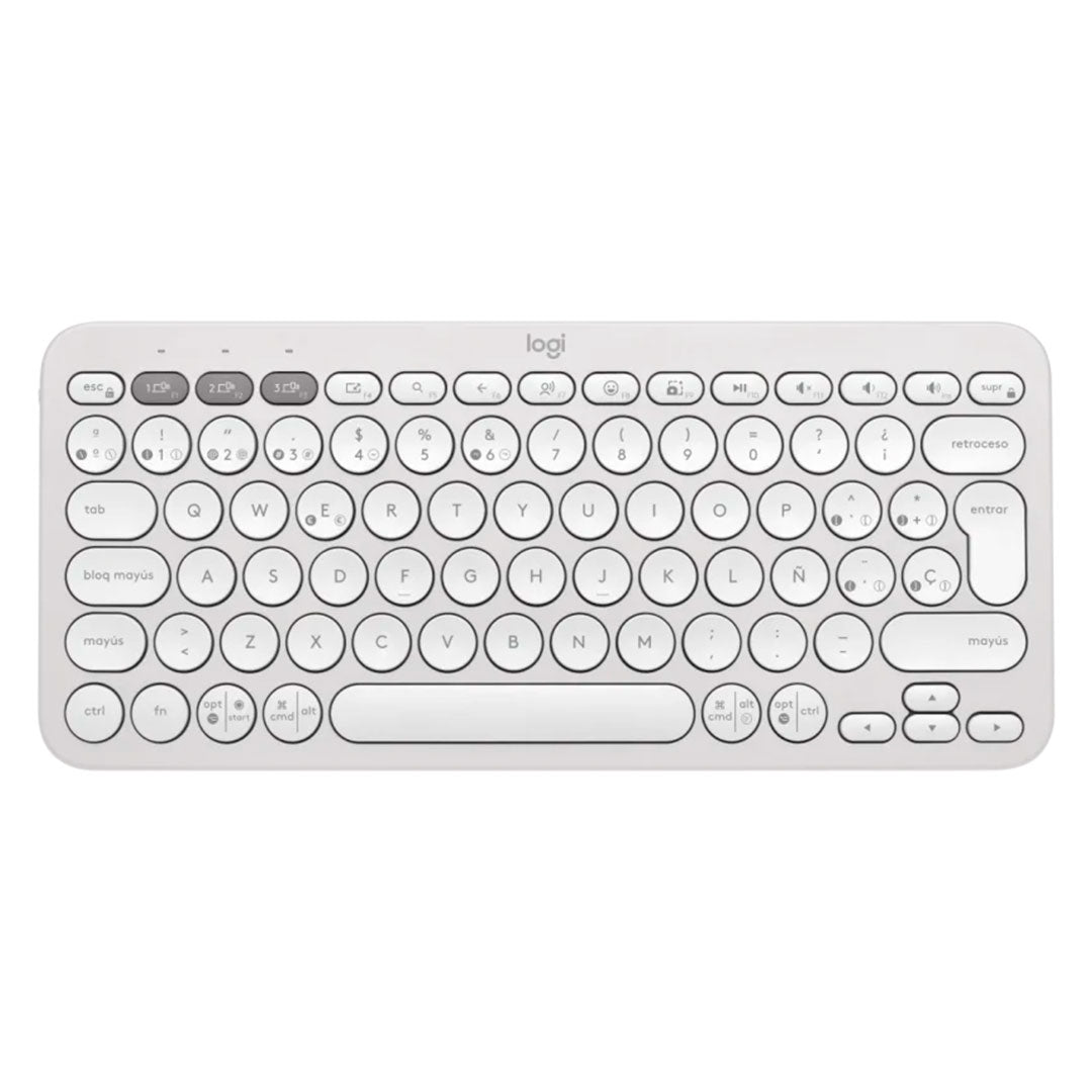 LOGITECH PEBBLE KEYS 2 K380S Teclado Bluetooth con teclas personalizables, Blanco, 920-011784