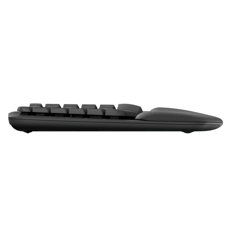 LOGITECH WAVE Teclado ergonómico inalámbrico con reposa manos acolchado, Negro, 920-012278