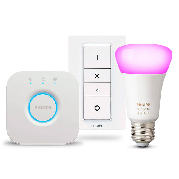 PHILIPS HUE Kit Foco A60 RGB + Interruptor + Bridge Smart