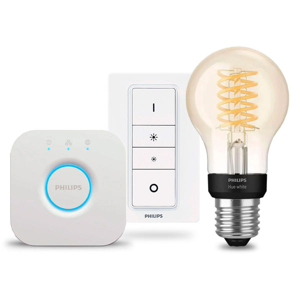 PHILIPS HUE Kit Foco A60 Filamento + Interruptor + Bridge Inteligente