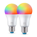 WIZ Pack de 2 lâmpadas LED inteligentes Wifi 8W, 806 lúmens, A60 E27, RGB, 929002383631