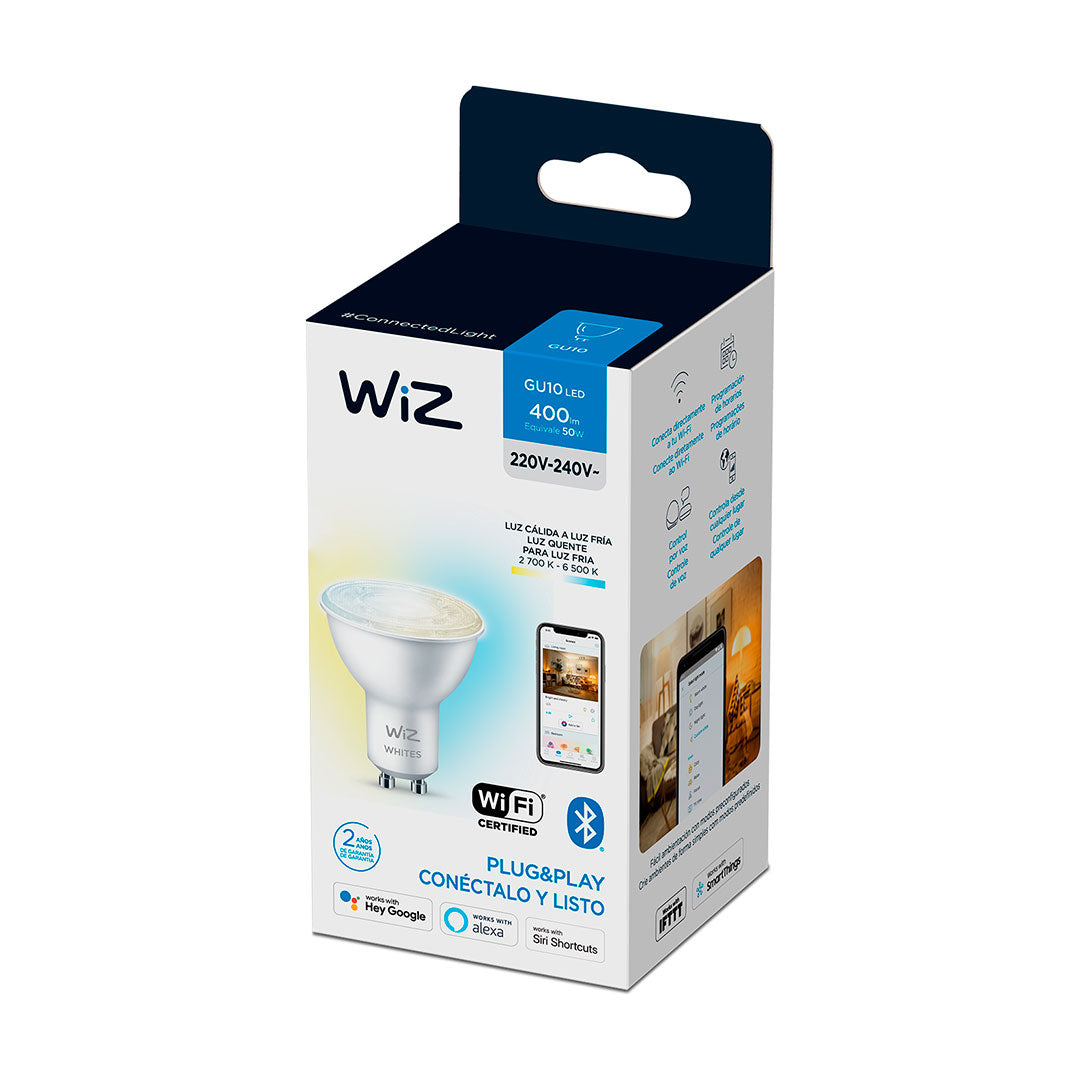WIZ PACK-2 Foco Dicroica Inteligente Blanco GU10 4.9W 400Lúmenes Alexa Siri