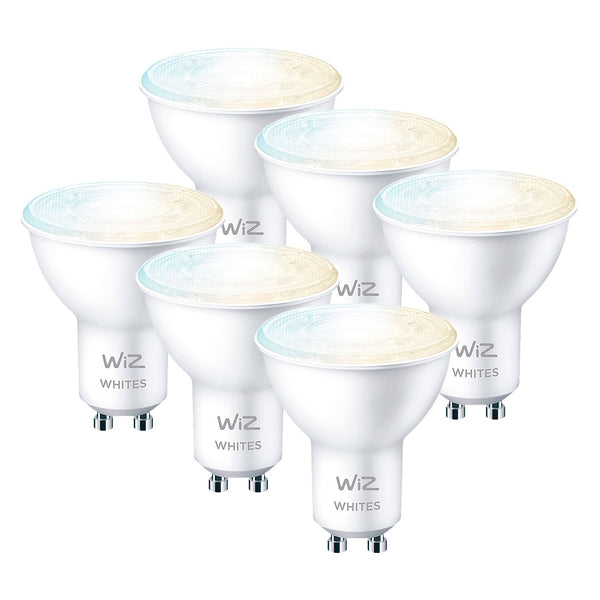 WIZ Pack 6 Lámpara LED inteligente blanco 4.9W, 400 lúmenes, GU10, PAR16, Alexa, Siri 929002448312