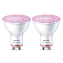 WIZ Pack 2 Lâmpada dicróica inteligente para uso interno, 50W PAR16 GU10, RGB, 345 lúmens, 25000 horas 929002448411