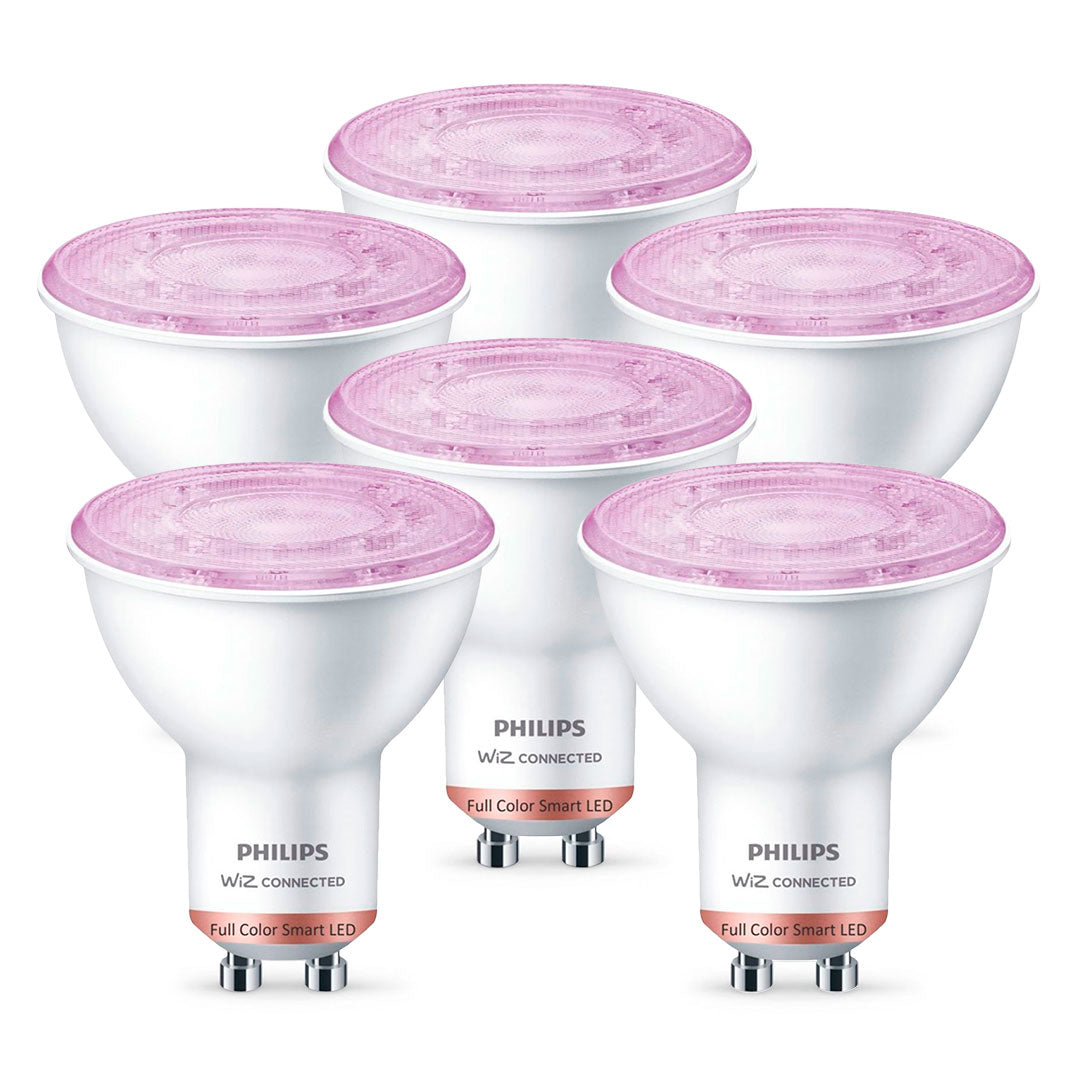 WIZ PACK-6 Foco Dicroica Inteligente 50W GU10 RGB 345 Lúmenes 25000horas