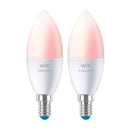 WIZ Pack 2 Lâmpada LED Vela Inteligente C37, E14 Wifi, 4,9 W, Multicolor, 470 Lúmens, 15000 Horas, 929002448812