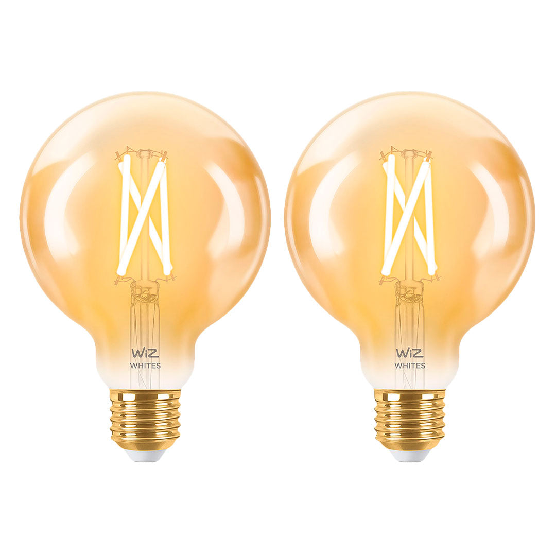 WIZ PACK-2 Foco Globo Filamento Inteligente Ambar G95 E27 6.9W 640Lúmenes