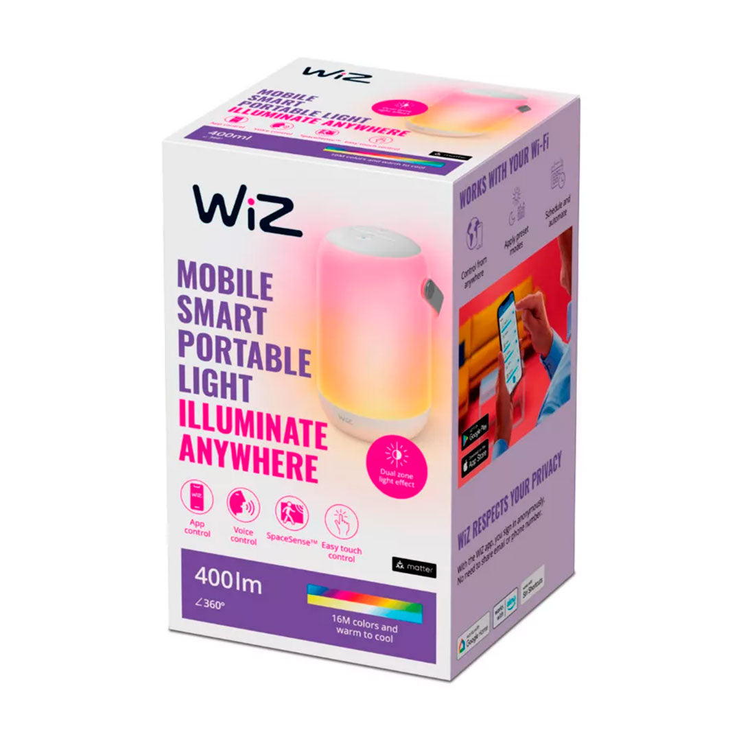 WIZ Lámpara de mesa WIFI inteligente portátil 13.5w, 400 lúmenes 929003211522