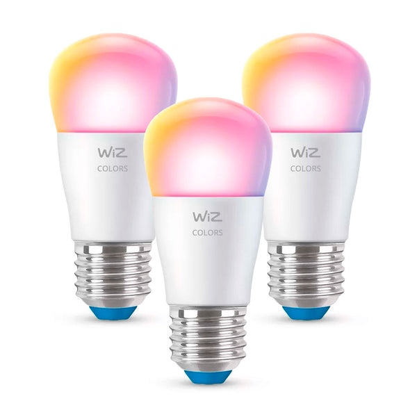 WIZ Pack 3 Foco inteligente P45 E27 40W, multicolor, 450 lúmenes, 25000 horas, 929003499812