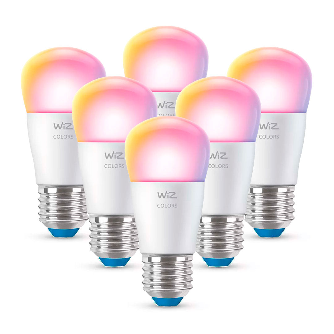 WIZ PACK-6 Foco Inteligente P45 E27 40W Multicolor 450Lúmenes 25000horas