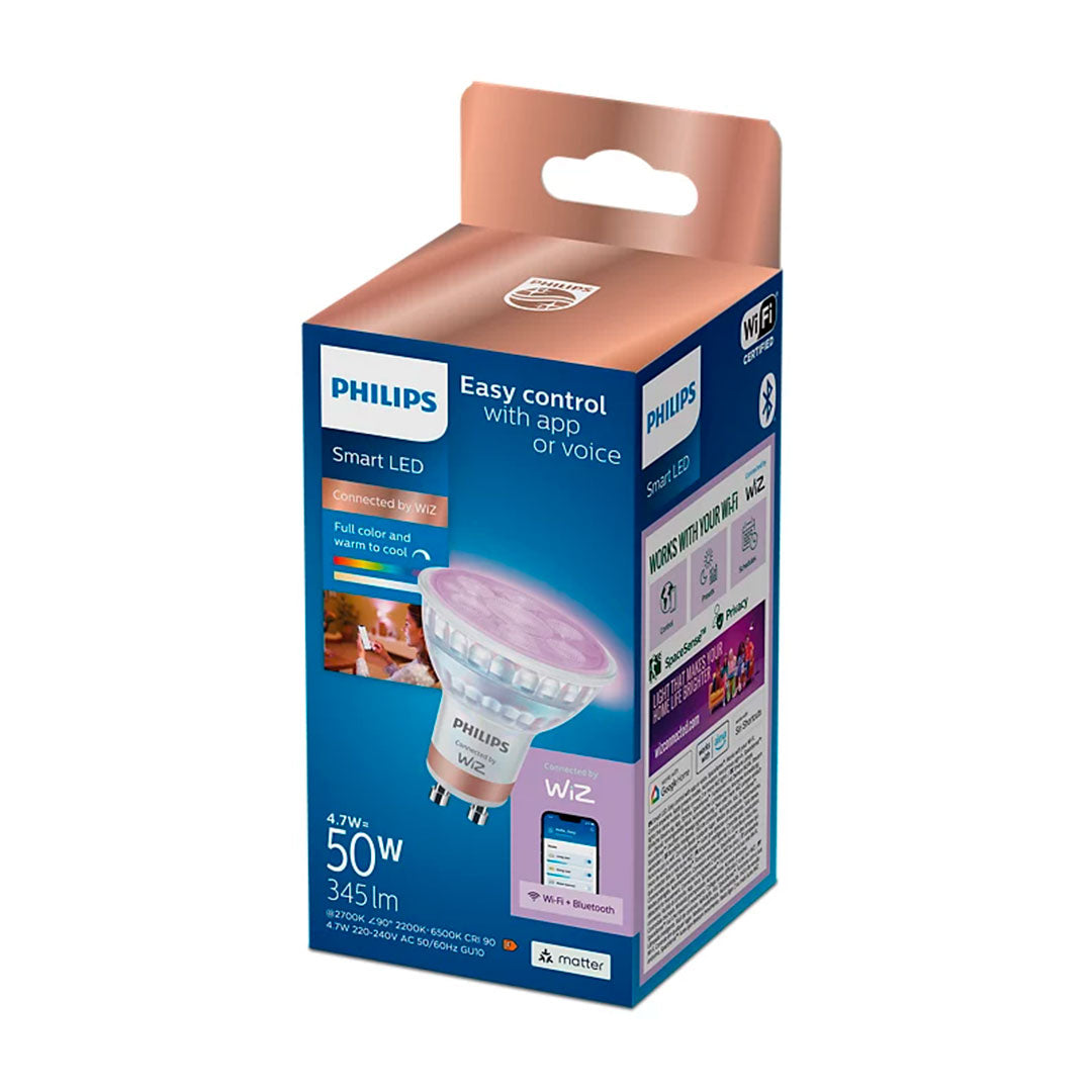 WIZ PACK-2 Foco Dicroica Inteligente GU10 50W RGB 400Lúmenes