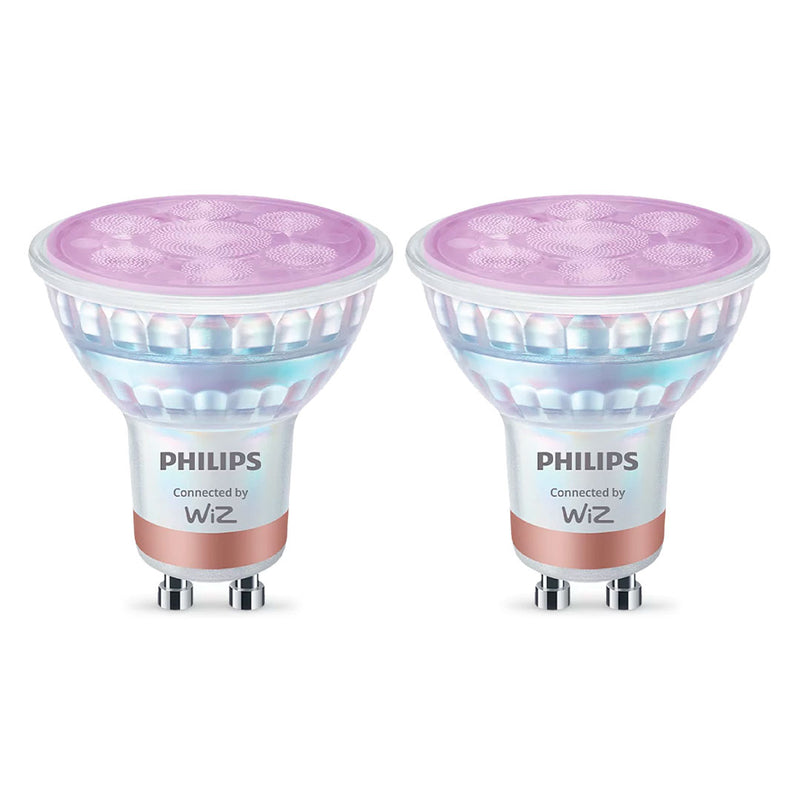 WIZ PACK-2 Foco Dicroica WIFI inteligente GU10, 50w, RGB, 400 lúmenes 929003772311
