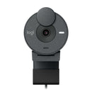 LOGITECH BRIO 300 Cámara web 1080p con autocorrección de iluminación, micrófono, USB-C, Negro, 960-001413