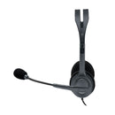 LOGITECH H111 Microfone de fone de ouvido estéreo com conector de 3,5 mm, cinza, 981-000612