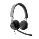 LOGITECH B2B ZONE WIRED Audífono estéreo con micrófono USB/USB-C, Negro, 981-000876