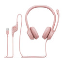 LOGITECH H390 Audífonos USB con micrófono, Rosa, 981-001280