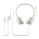 LOGITECH H390 Audífonos USB con micrófono, Blanco, 981-001285