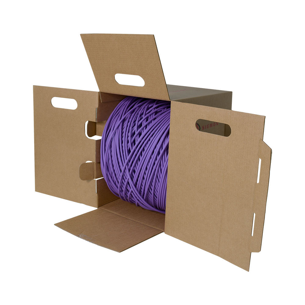 SIEMON 9C6L4-E2-RXA Cable UTP Sólido 4P Cat.6 24AWG LSZH, IEC 60332-1-IEC 60332-3 Violeta (Cajax305mt)