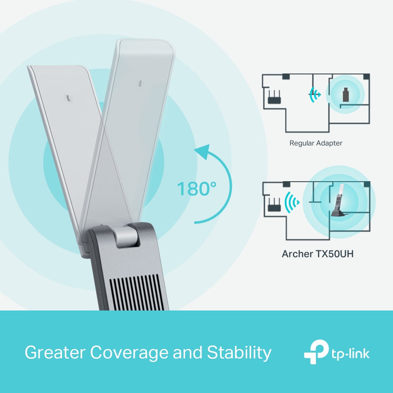 TP-LINK ARCHER TX50UH Adaptador USB Inalámbrico WIFI 6 AX3000 Doble banda