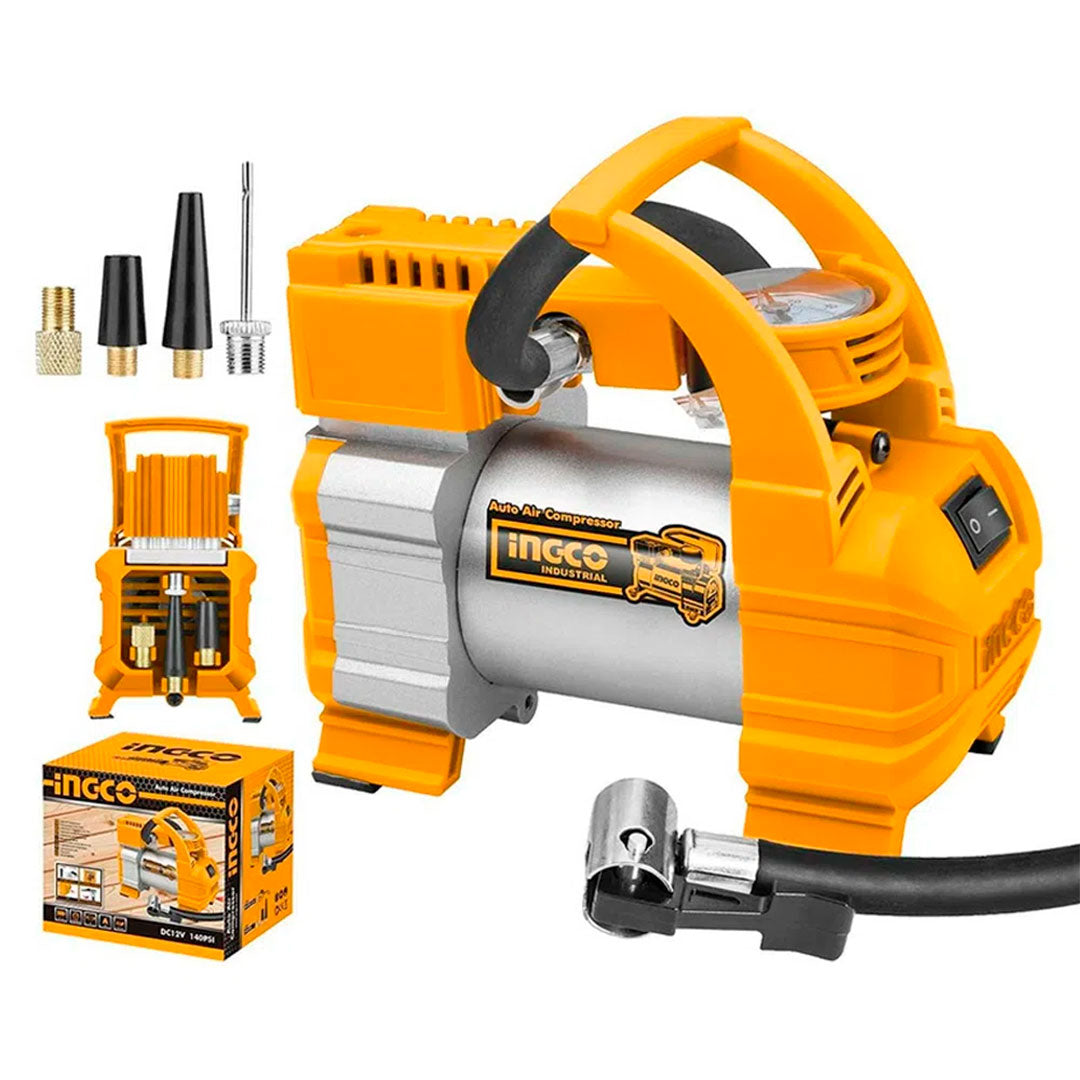 INGCO AAC1408 Compresor de aire automático 12V + accesorios