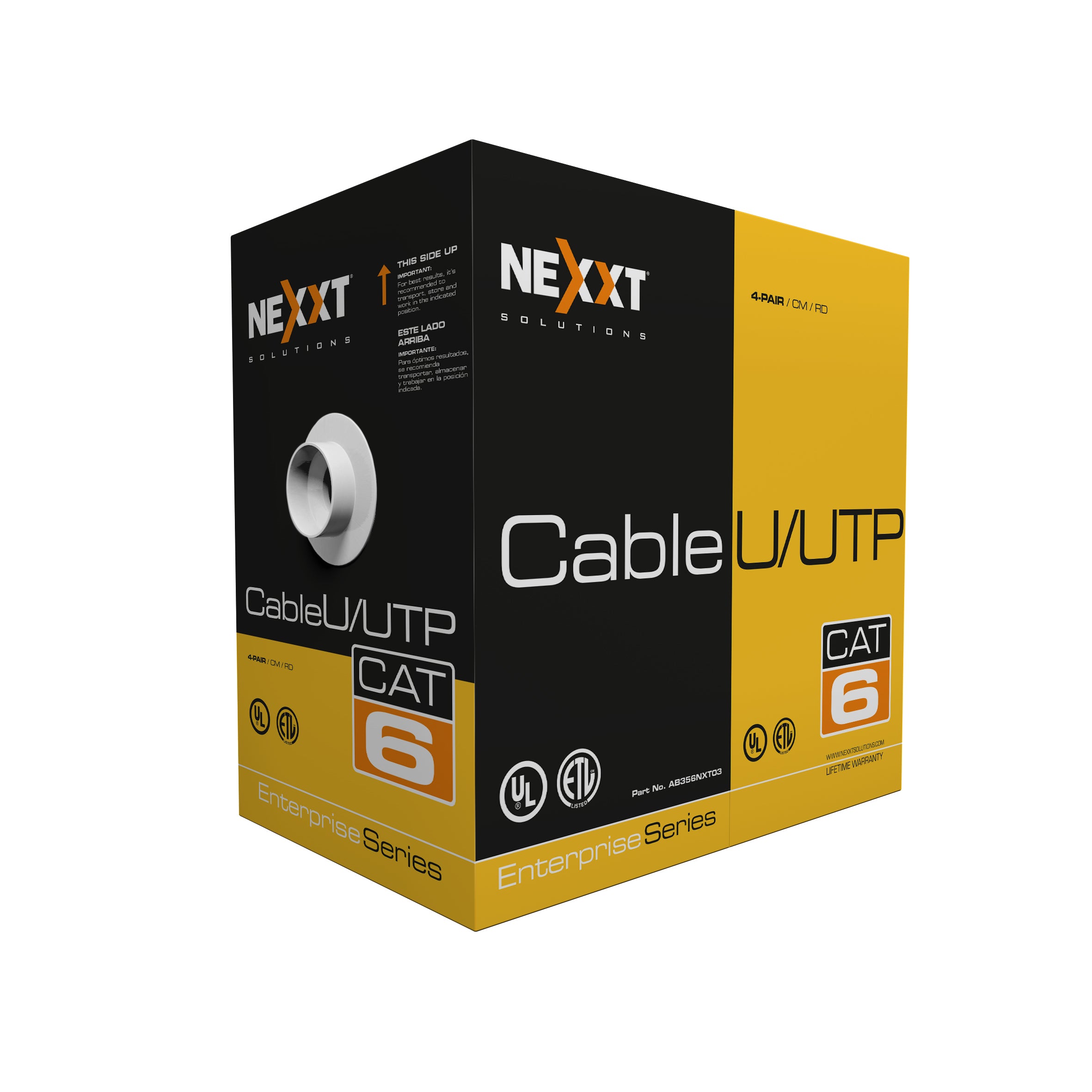 NEXXT SOLUTIONS AB356NXT03 Cable en Bobina U/UTP CM 23AWG Rojo