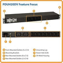 TRIPP-LITE   ACTLPDUH20DV-B Unidad, de distribución, de energía. Monofásico, Básico, 16 20A, 100-240V.