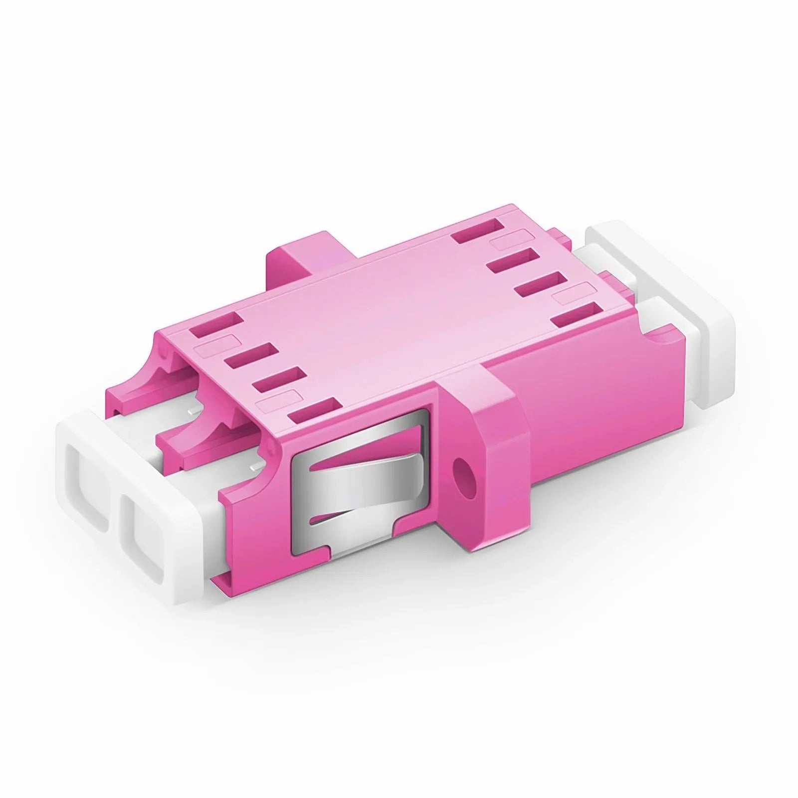 OPFIBRA ADLCU-DX-OM4 Conector Acoplador de Fibra Optica OM4 Multimodo LC Duplex Violeta