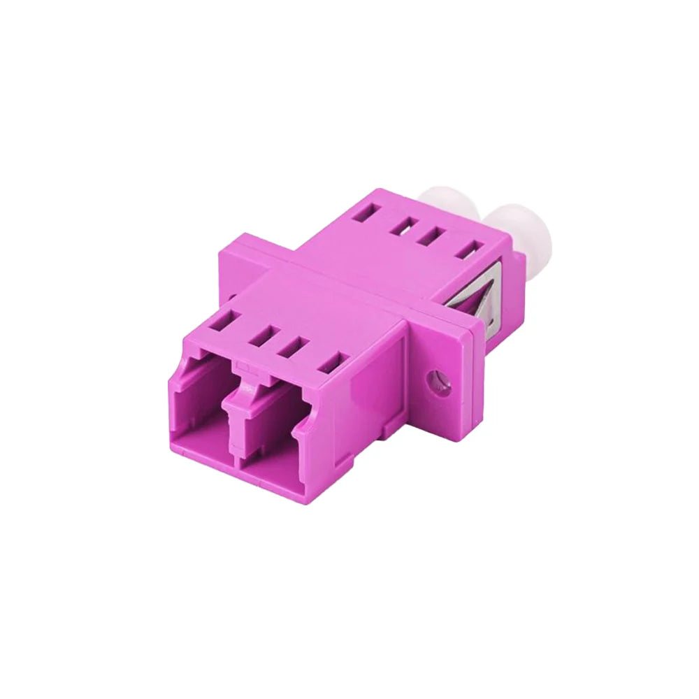 OPFIBRA ADLCU-DX-OM4 Conector Acoplador de Fibra Optica OM4 Multimodo LC Duplex Violeta