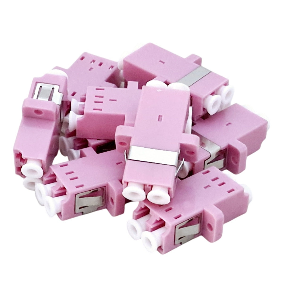 OPFIBRA ADLCU-DX-OM4 Conector Acoplador de Fibra Optica OM4 Multimodo LC Duplex Violeta