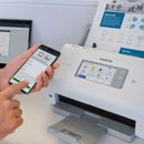 BROTHER ADS4900W Scanner de mesa profissional de alto desempenho. 120 páginas por minuto (frente e verso), tela colorida sensível ao toque, USB 3.0, conexão LAN e WiFi (2,4 GHz e 5 GHz), NFC