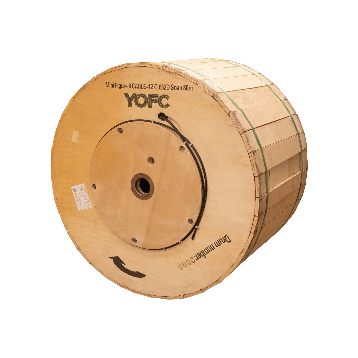 YOFC ADSS-SS-100M-24B1.3-B5KM Cable Fibra Optica ADSS Monomodo 24 hilos Span 100m - Bobina 5Km
