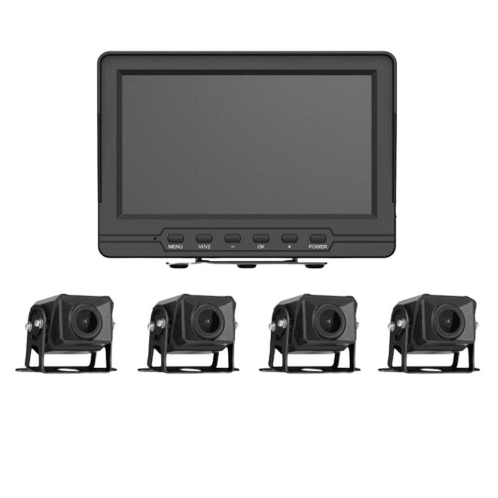 HIKVISION AE-VD2501A-A Kit Cámaras de Seguridad Vehicular 2MP: Monitor 7" + 4 Cámaras + Cable